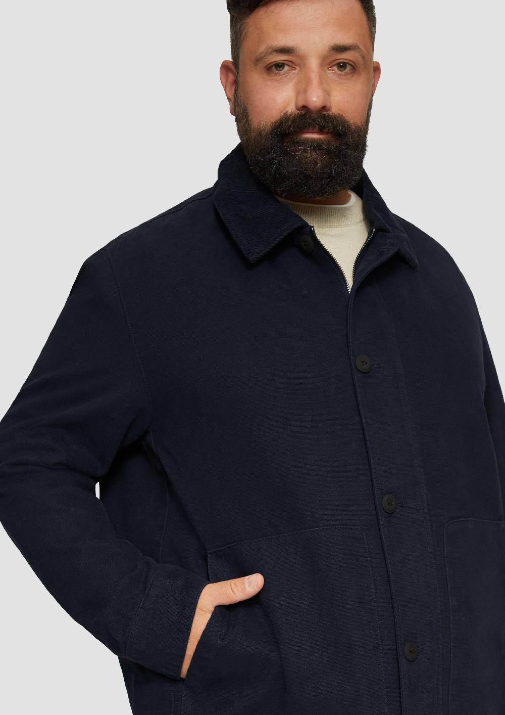 S.Oliver Jacke mit aufgesetzten Taschen im Fabricmix Im Verkauf