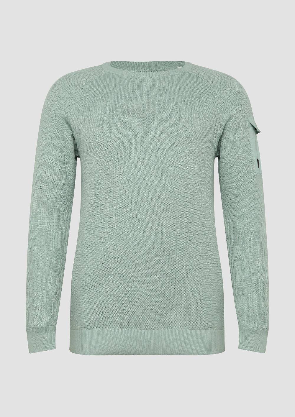 S.Oliver Strickpullover mit aufgesetzter Tasche am Arm zollfrei