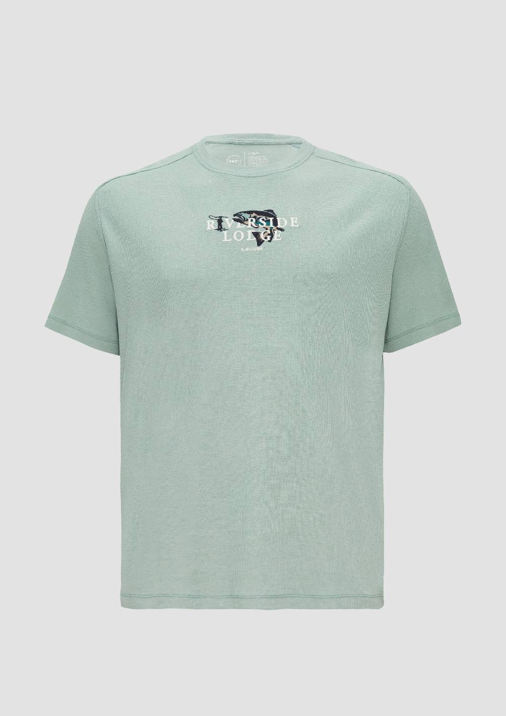 S.Oliver T-Shirt mit Stickerei aus Waffeljersey im Angebot