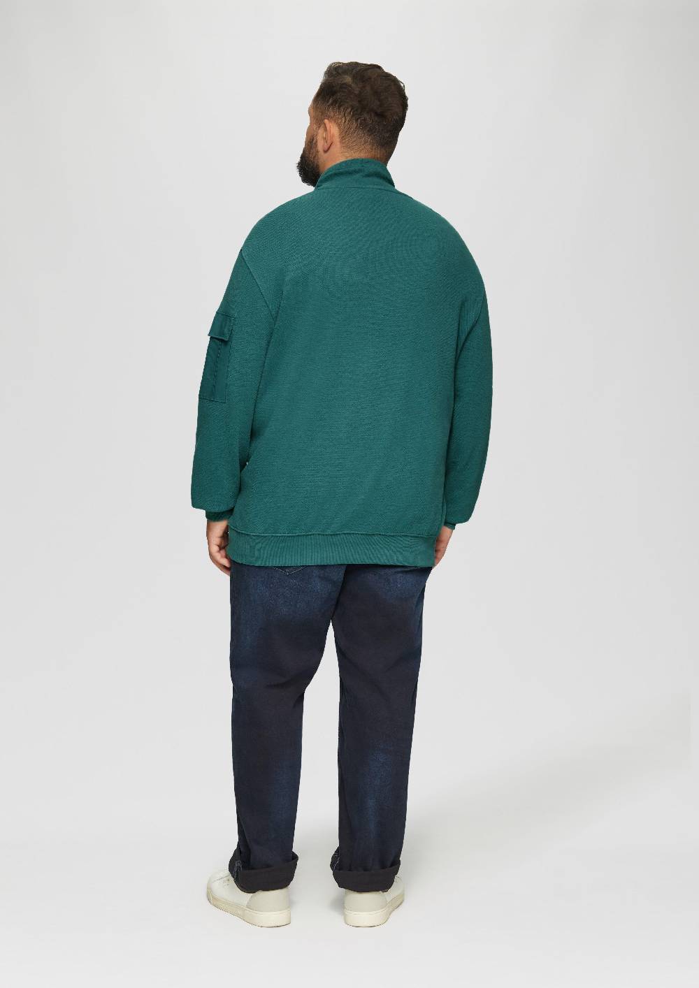 S.Oliver Sweatshirt mit Kängurutasche und Stehkragen Kostenloser Versand
