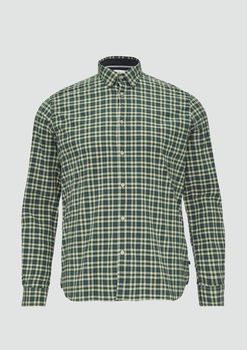 S.Oliver Gemustertes Hemd mit Button-Down-Kragen Begrenztes Angebot