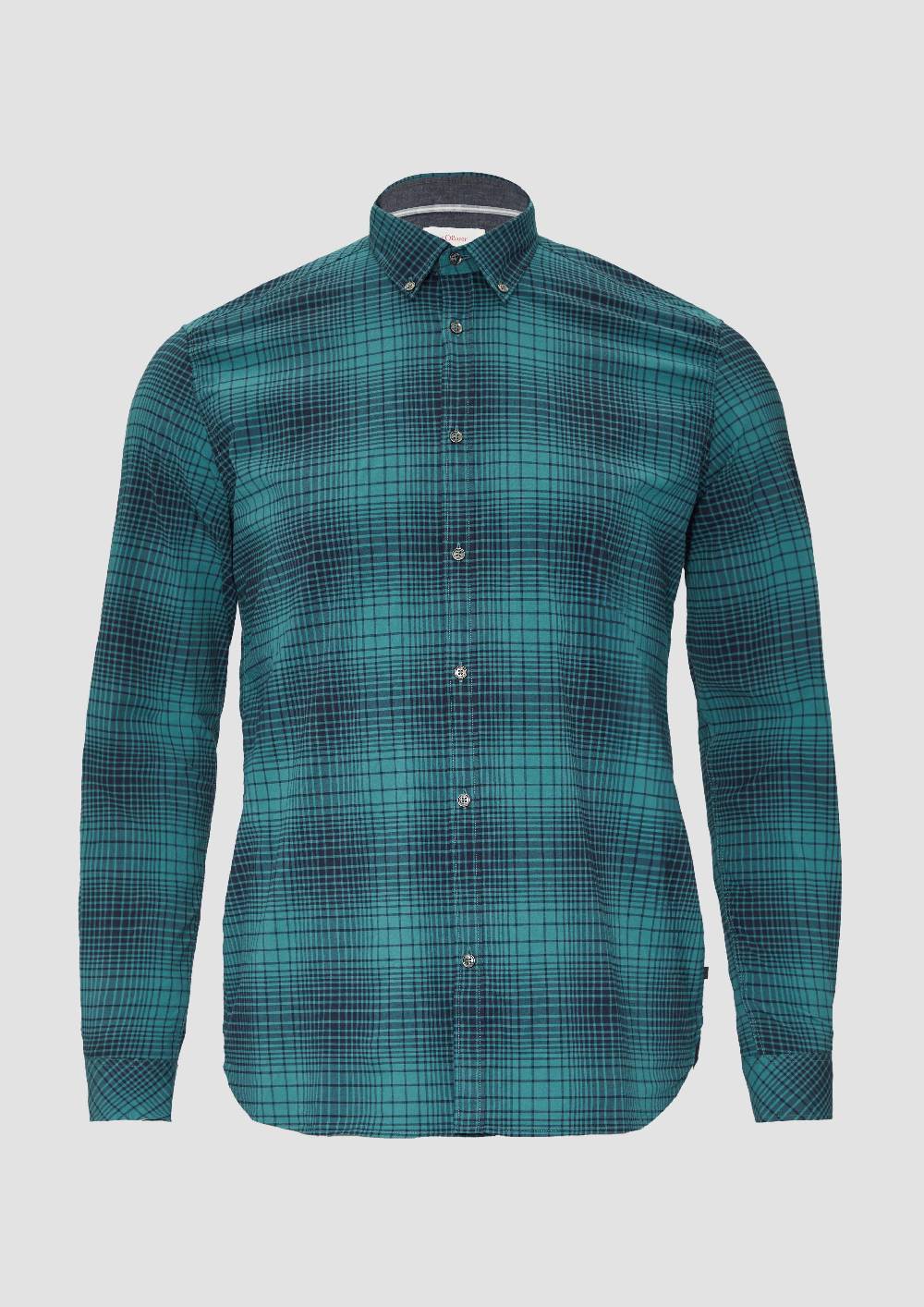 S.Oliver Gemustertes Hemd mit Button-Down-Kragen Online Shopping