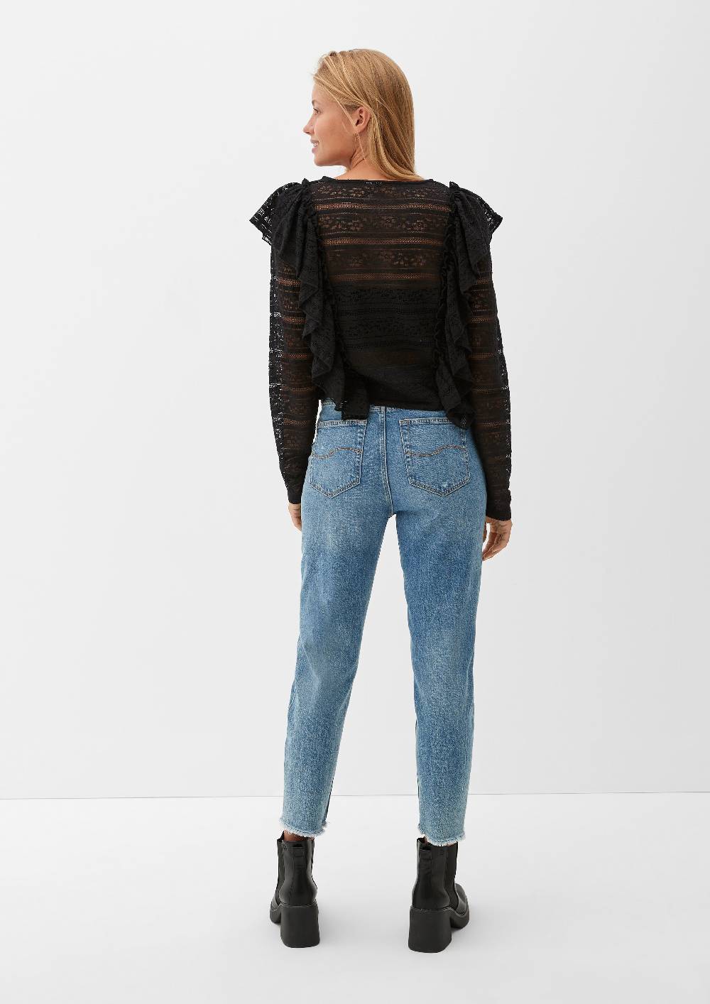 S.Oliver Spitzenbluse mit Rüschen Top Angebot