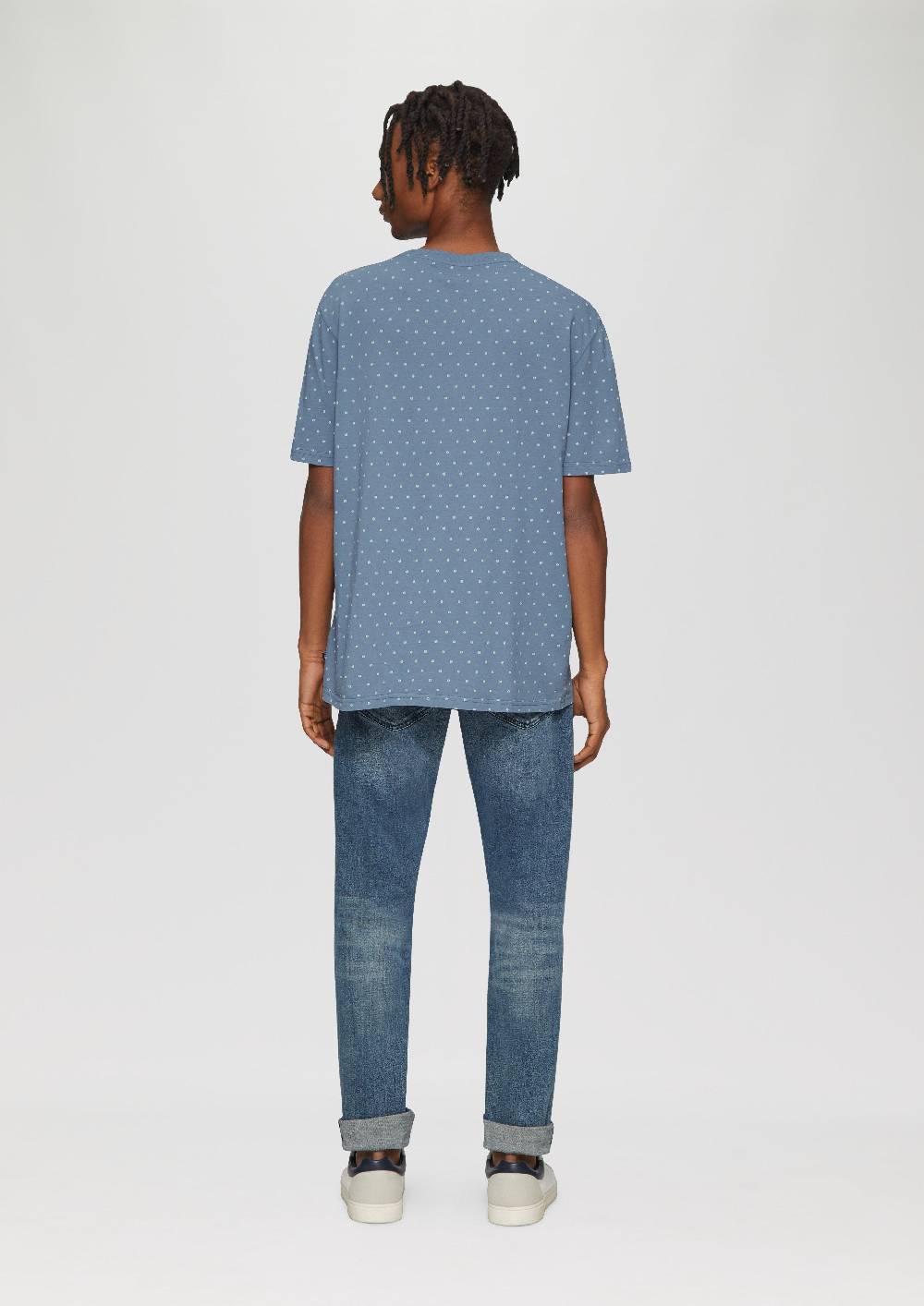 S.Oliver Gewaschenes T-Shirt mit All-over-Print Sonderangebote