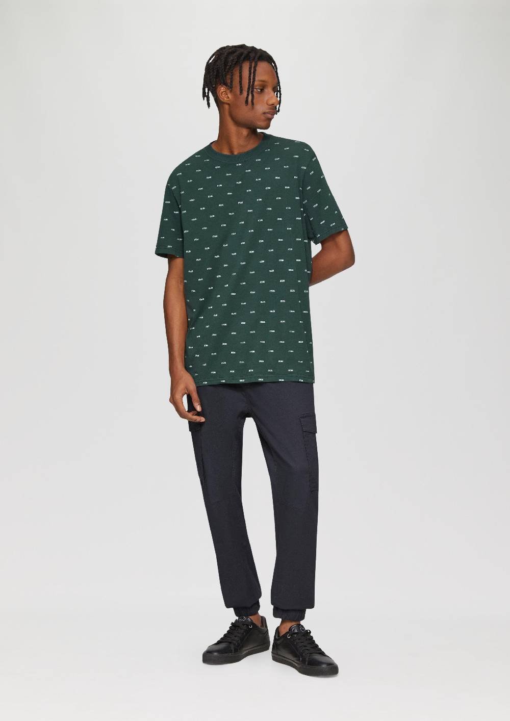 S.Oliver Gewaschenes T-Shirt mit All-over-Print Begrenzte Freigabe