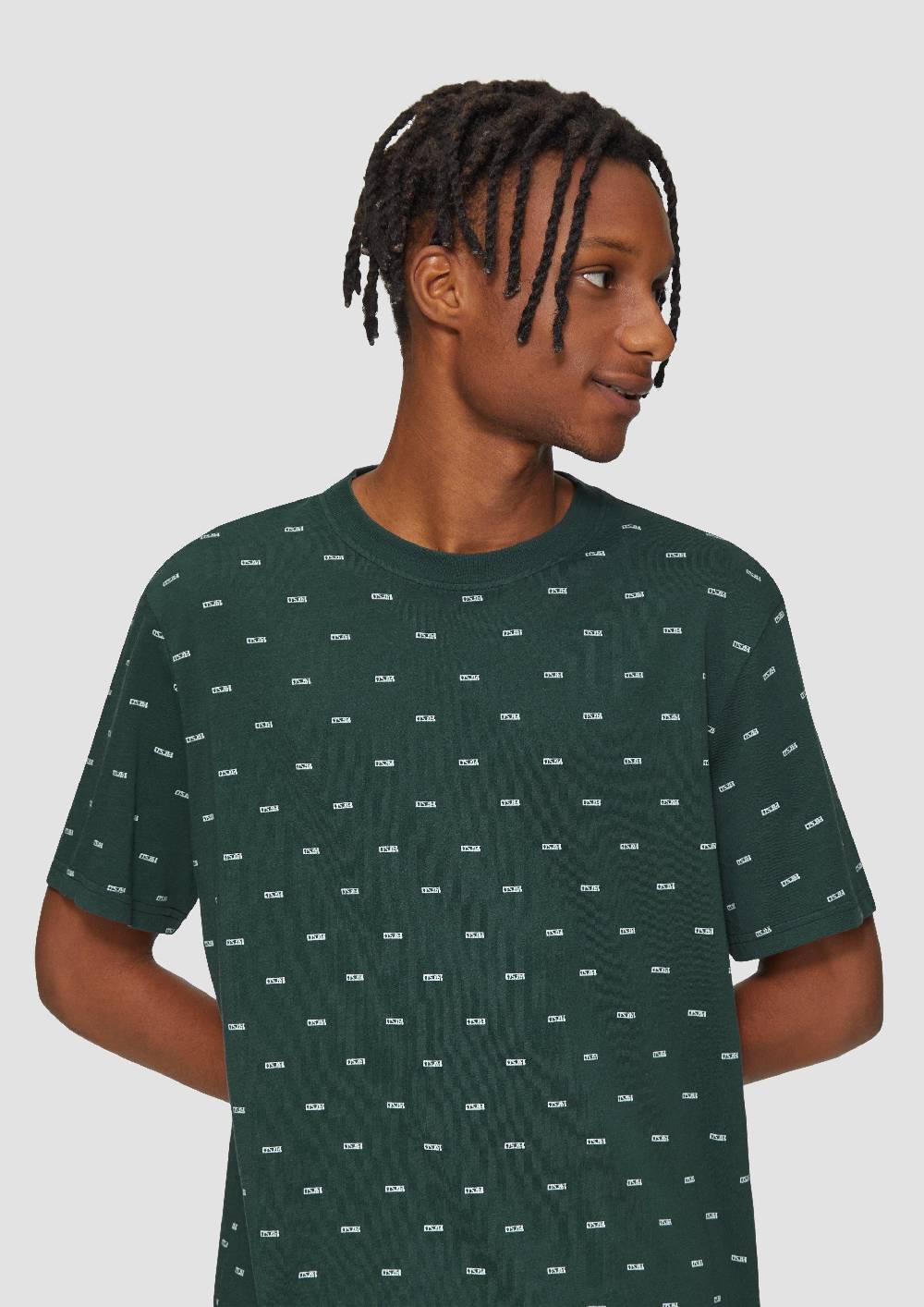 S.Oliver Gewaschenes T-Shirt mit All-over-Print Begrenzte Freigabe