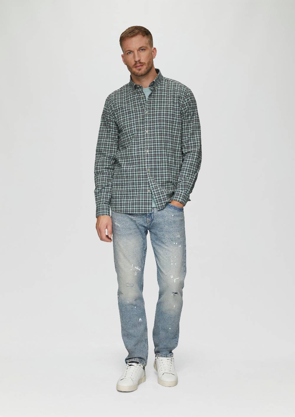 S.Oliver Regular Fit: Hemd mit Button-Down-Kragen aus Baumwollstretch Discount Store für neue Produkte