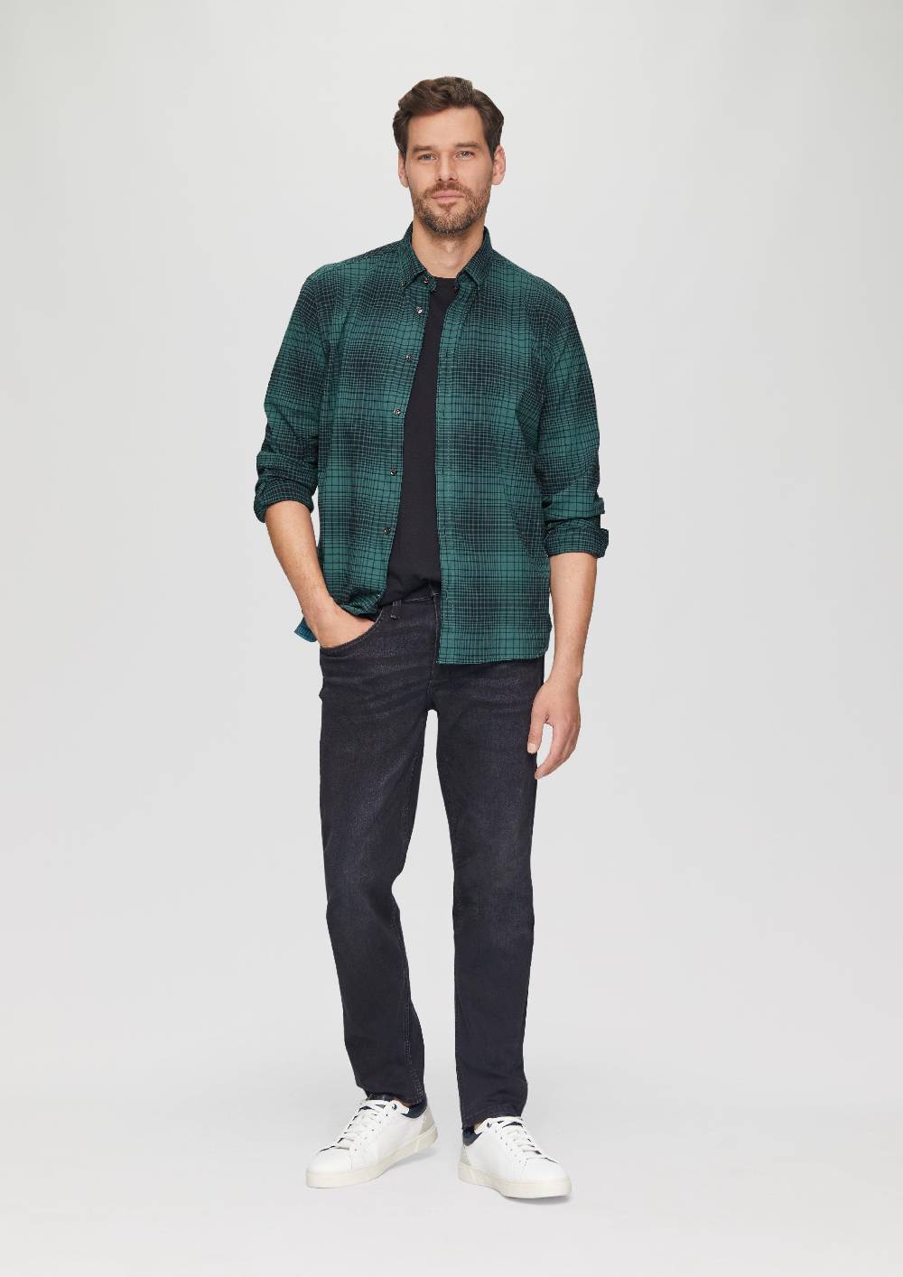S.Oliver Regular Fit: Hemd mit Button-Down-Kragen aus Baumwollstretch Super Rabatt