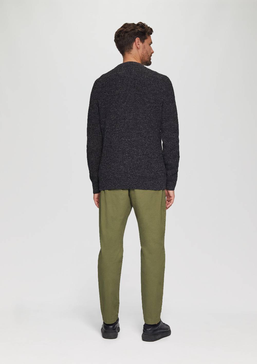 S.Oliver Melierter Pullover mit Patentmuster und Crew Neck 50% Rabatt mit kostenlosem Versand