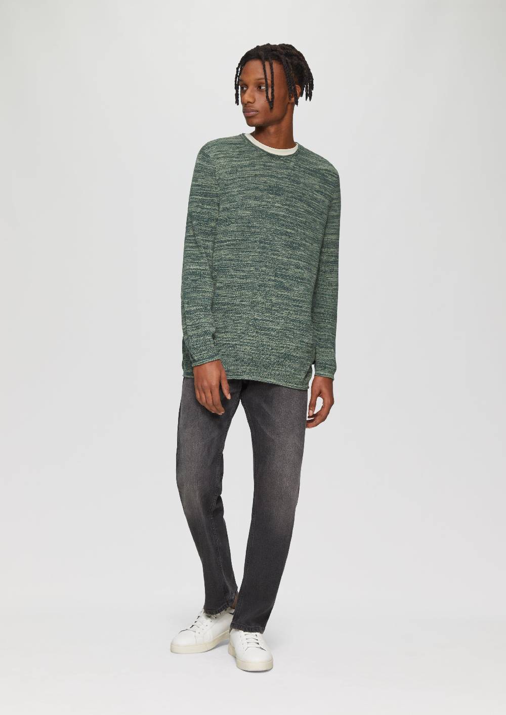 S.Oliver Strickpullover in Melange-Optik Begrenzt auf 3 Tage