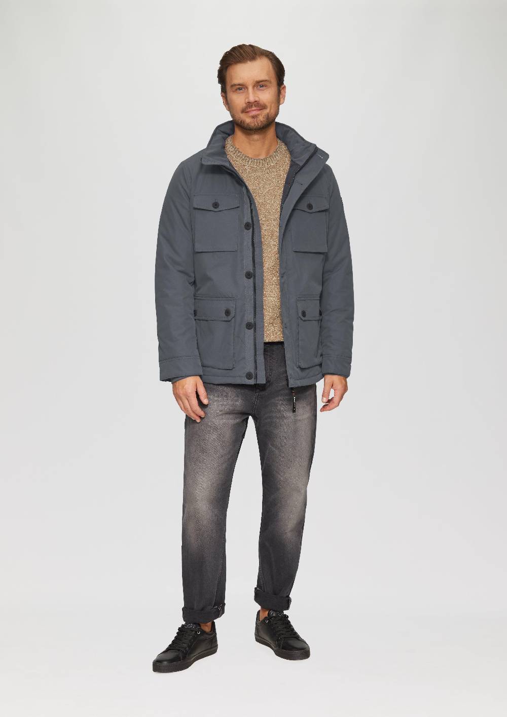 S.Oliver Gefütterte Jacke mit aufgesetzten Taschen im Utility-Stil Outlet