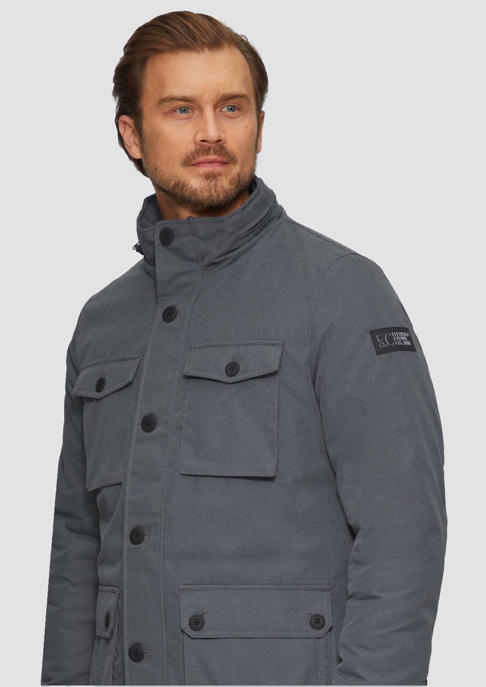 S.Oliver Gefütterte Jacke mit aufgesetzten Taschen im Utility-Stil Outlet