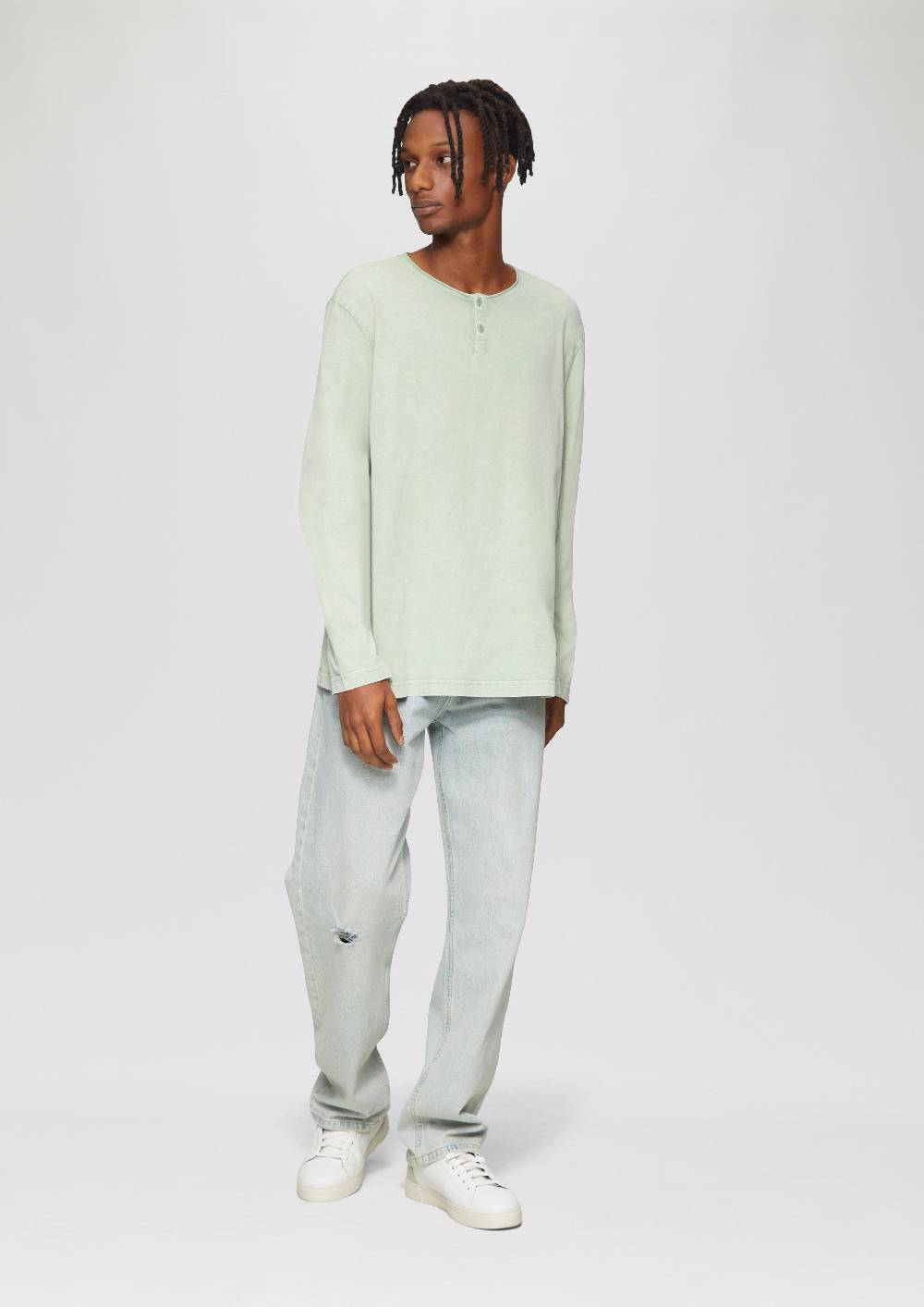S.Oliver Gewaschenes Longsleeve mit Rollkante Verkauf