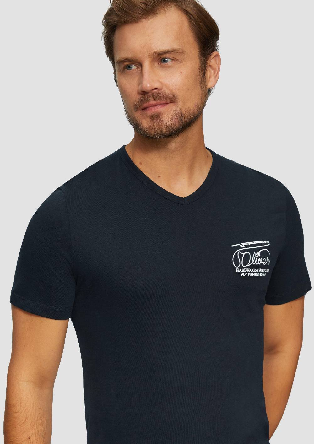 S.Oliver T-Shirt mit Logostickerei Schlussverkauf