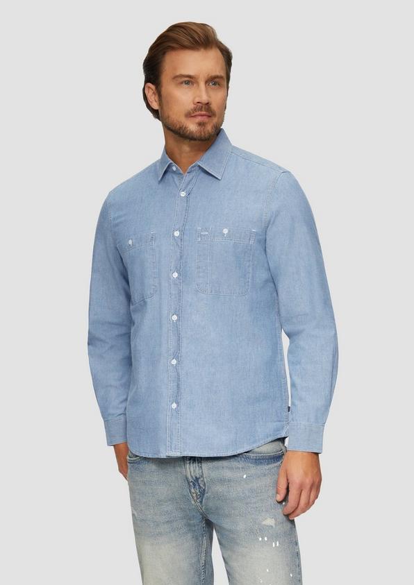 S.Oliver Regular Fit: Baumwollhemd aus Chambray Günstiger Verkauf