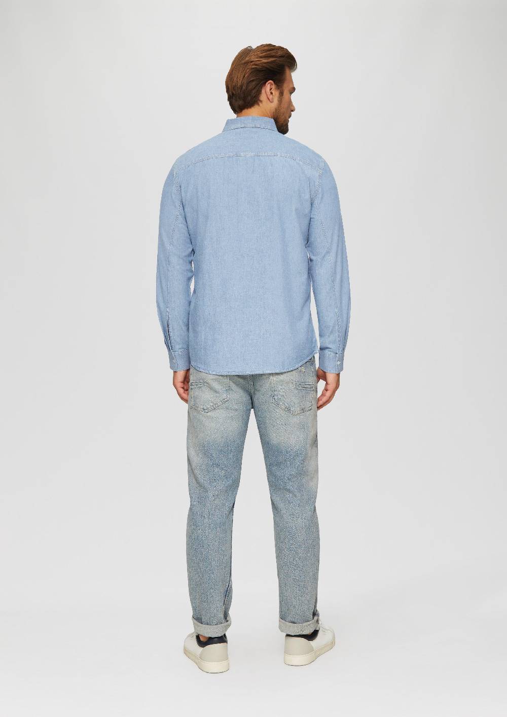 S.Oliver Regular Fit: Baumwollhemd aus Chambray Günstiger Verkauf
