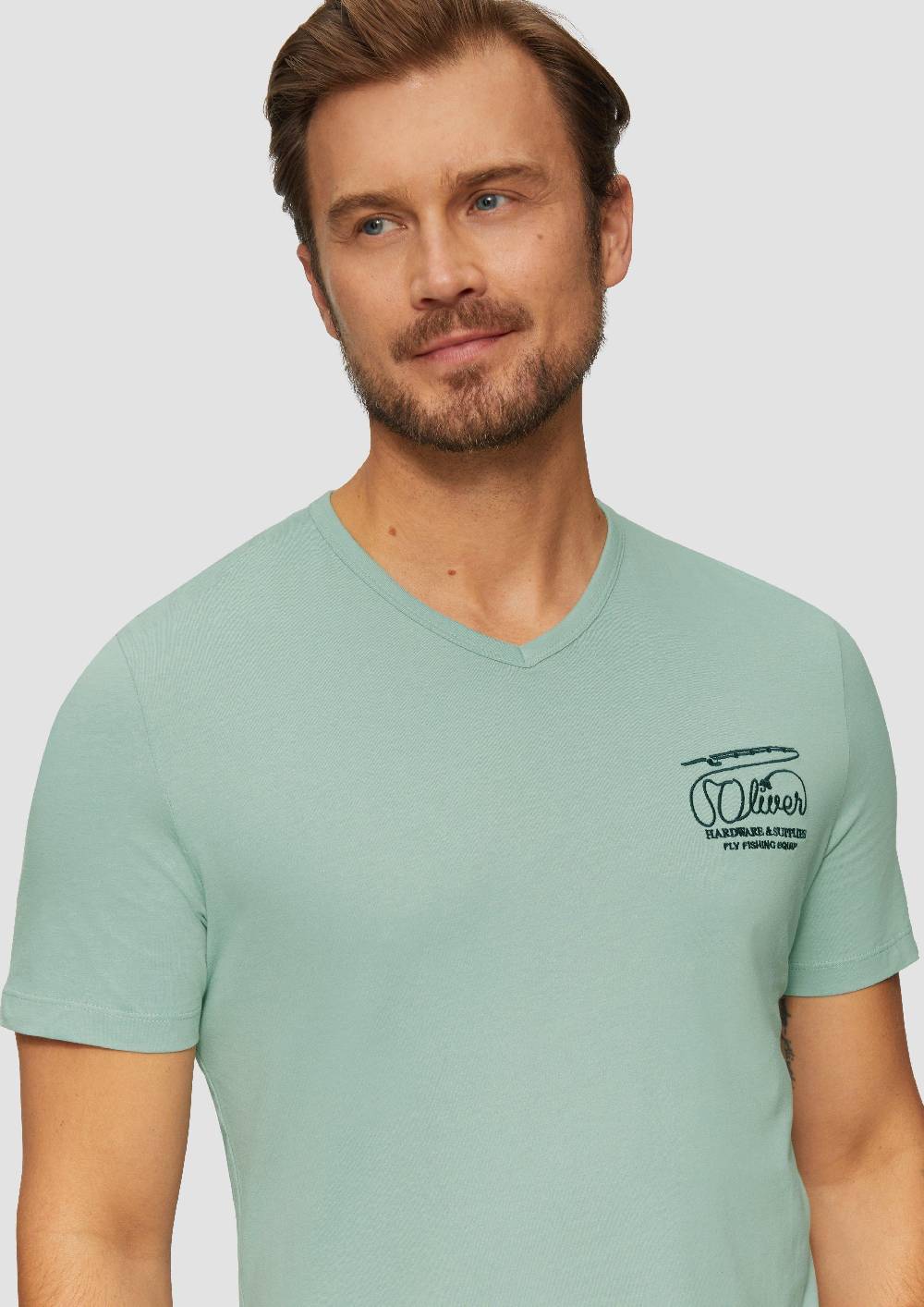 S.Oliver T-Shirt mit Logostickerei Fabrikverkauf
