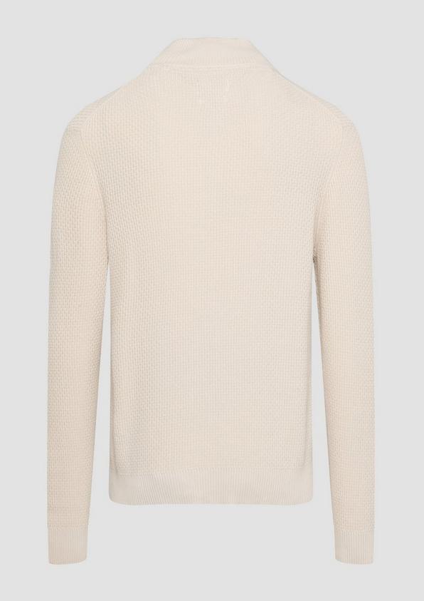 S.Oliver Strukturierter Strickpullover mit Troyerkragen Großer Ausverkauf