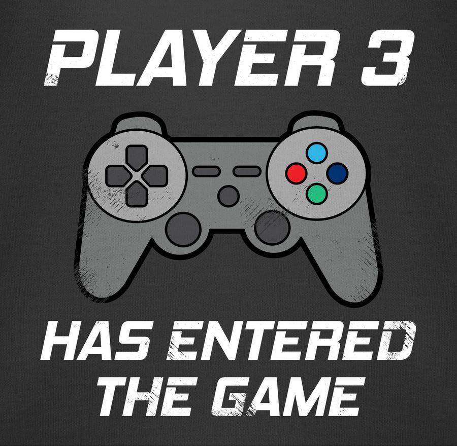 Shirtracer Player 3 has entered the game Controller grau: T-Shirt Rucksack Shirtracer Fabrik Onlineshop