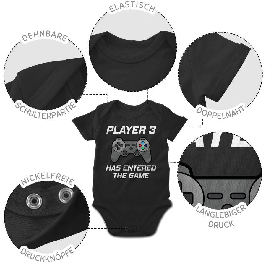 Shirtracer Player 3 has entered the game Controller grau: T-Shirt Rucksack Shirtracer Fabrik Onlineshop