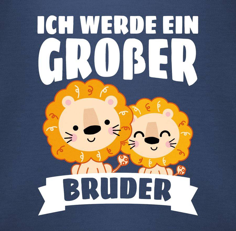 Shirtracer Ich werde ein großer Bruder mit Löwen - weiß: Tshirt Turnbeutel Shirtracer Sonderangebot