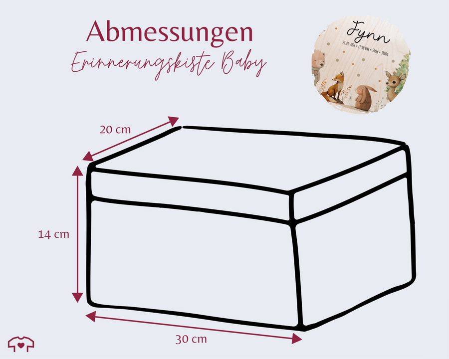 Shirtracer Baby Geschenk Erinnerungsbox Waldtiere Holzkiste zur Geburt Personalisiert mit Shirtracer Flash Sale