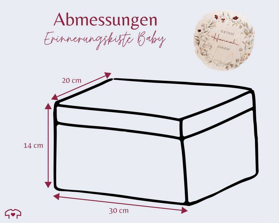Shirtracer Taufe Erinnerungsbox aus Holz für Kinder und Babys Erinnerungen Taufe Perfek Shirtracer Jubiläumsangebot