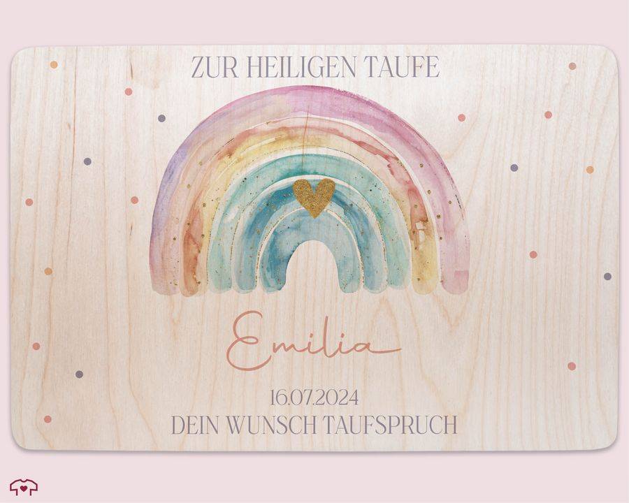 Shirtracer Erinnerungskiste zur Taufe mit Regenbogen - Personalisierte Babybox für Jungen und Mädchen - Taufgeschenk Shirtracer Bis zu 60% Rabatt