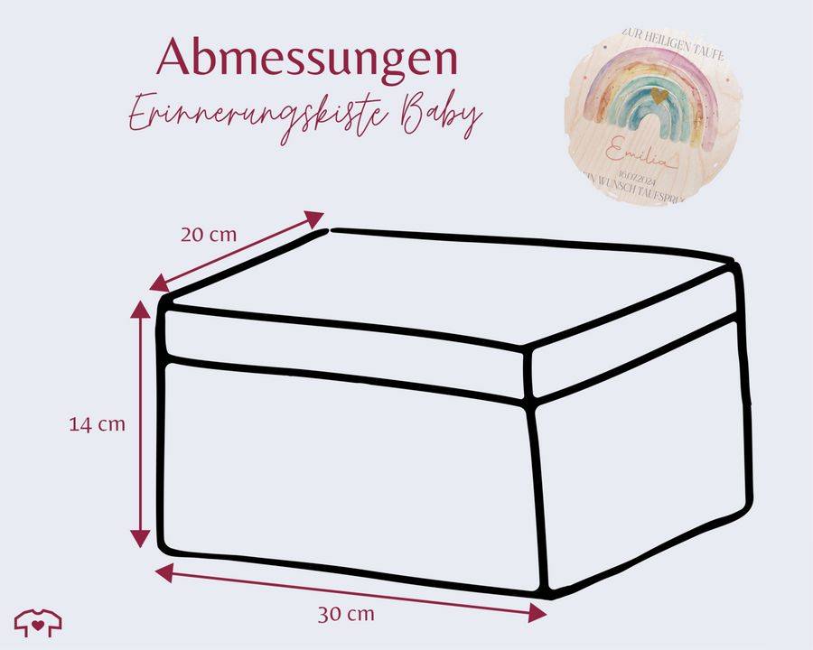 Shirtracer Erinnerungskiste zur Taufe mit Regenbogen - Personalisierte Babybox für Jungen und Mädchen - Taufgeschenk Shirtracer Bis zu 60% Rabatt