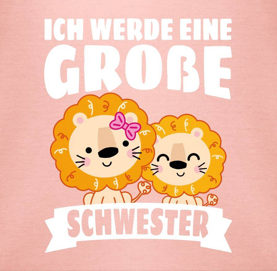 Shirtracer Ich werde eine große Schwester mit Löwen - weiß: T-Shirt Rucksack Shirtracer Speichern exportieren