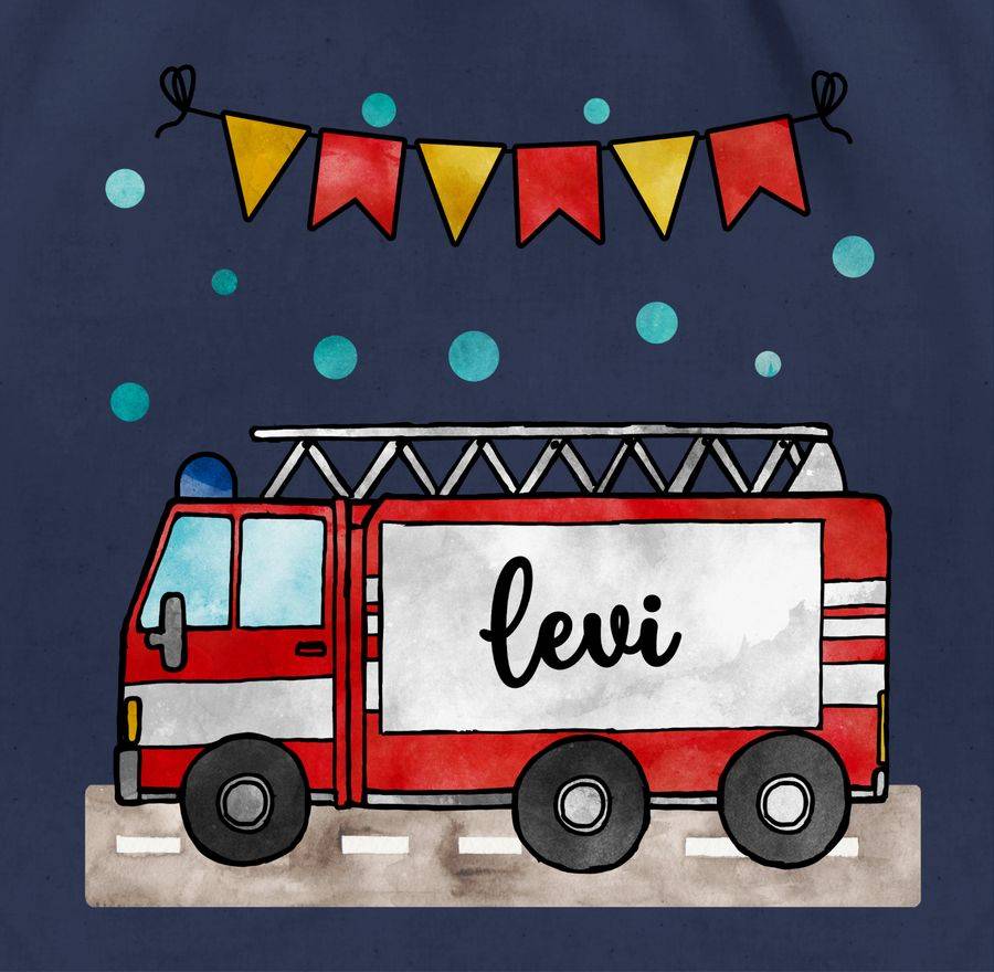 Shirtracer Feuerwehrauto - Geschenk: Tshirt Turnbeutel Shirtracer Schlussverkauf