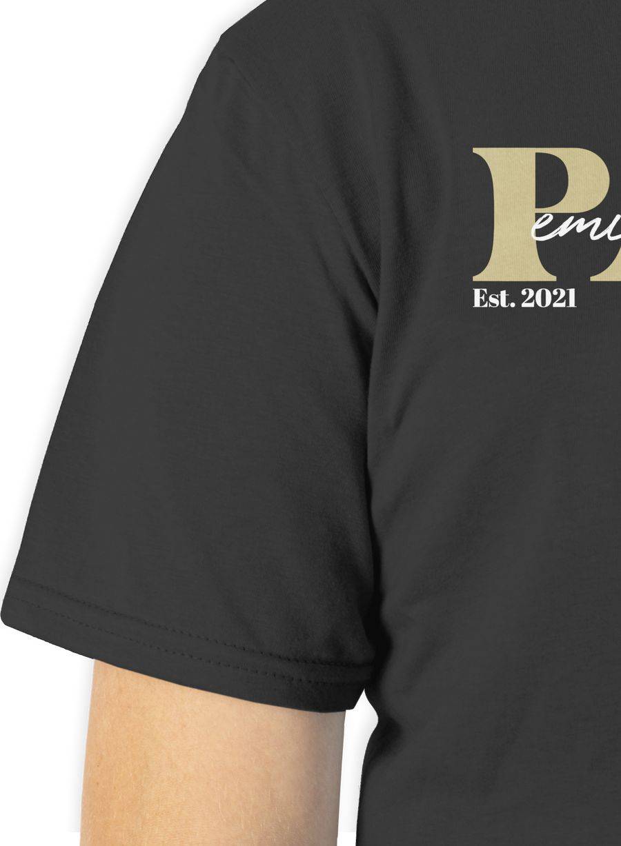 Shirtracer PAPA Geschenk mit Namen Kinder Datum Geburtsjahr Weihnachten Geburtstag: T-Shirt Shirtracer Fabrikverkauf