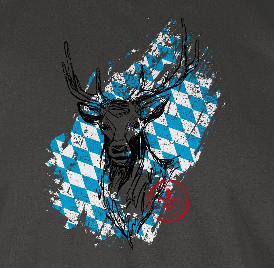 Shirtracer Hirsch mit bayrischem Muster Shirts & Mehr Shirtracer Fabrik Onlineshop