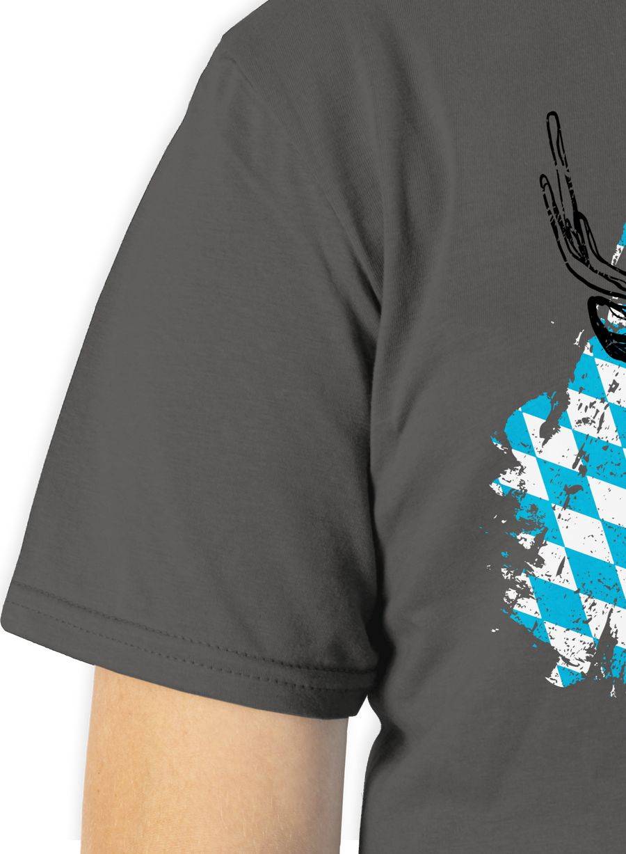Shirtracer Hirsch mit bayrischem Muster Shirts & Mehr Shirtracer Fabrik Onlineshop