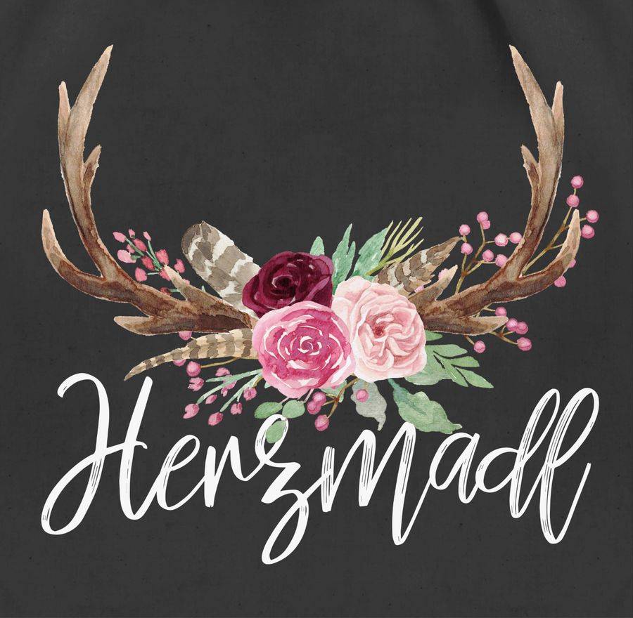 Shirtracer Herzmadl Geweih - weißer Schriftzug: Tshirt Gym Bag Shirtracer JETZT KAUFEN