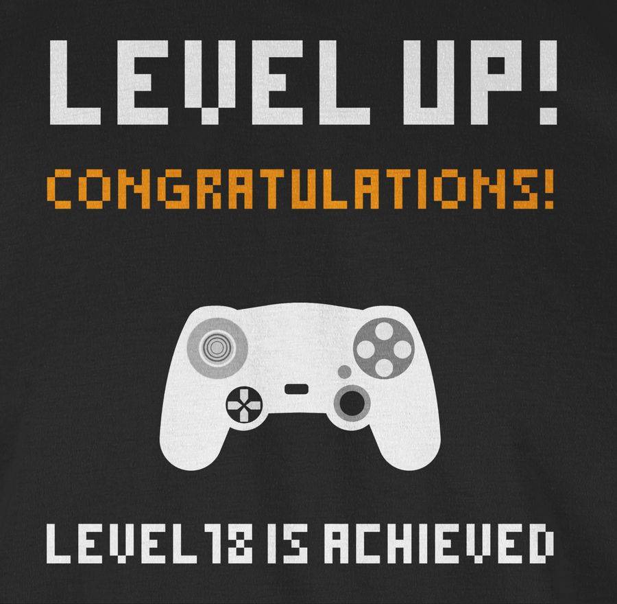 Shirtracer Achtzehn Gamer Level: Tshirt Turnbeutel Shirtracer Zeitbegrenzte Promotion