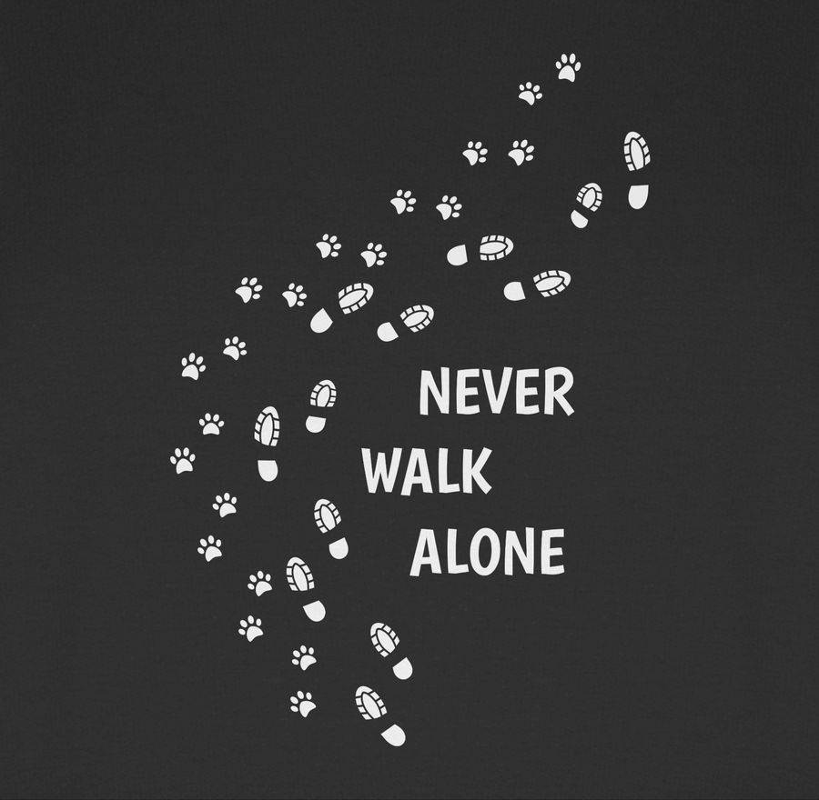 Shirtracer Never walk alone Pfotenabdrücke: Tshirt Turnbeutel Shirtracer Speichern exportieren