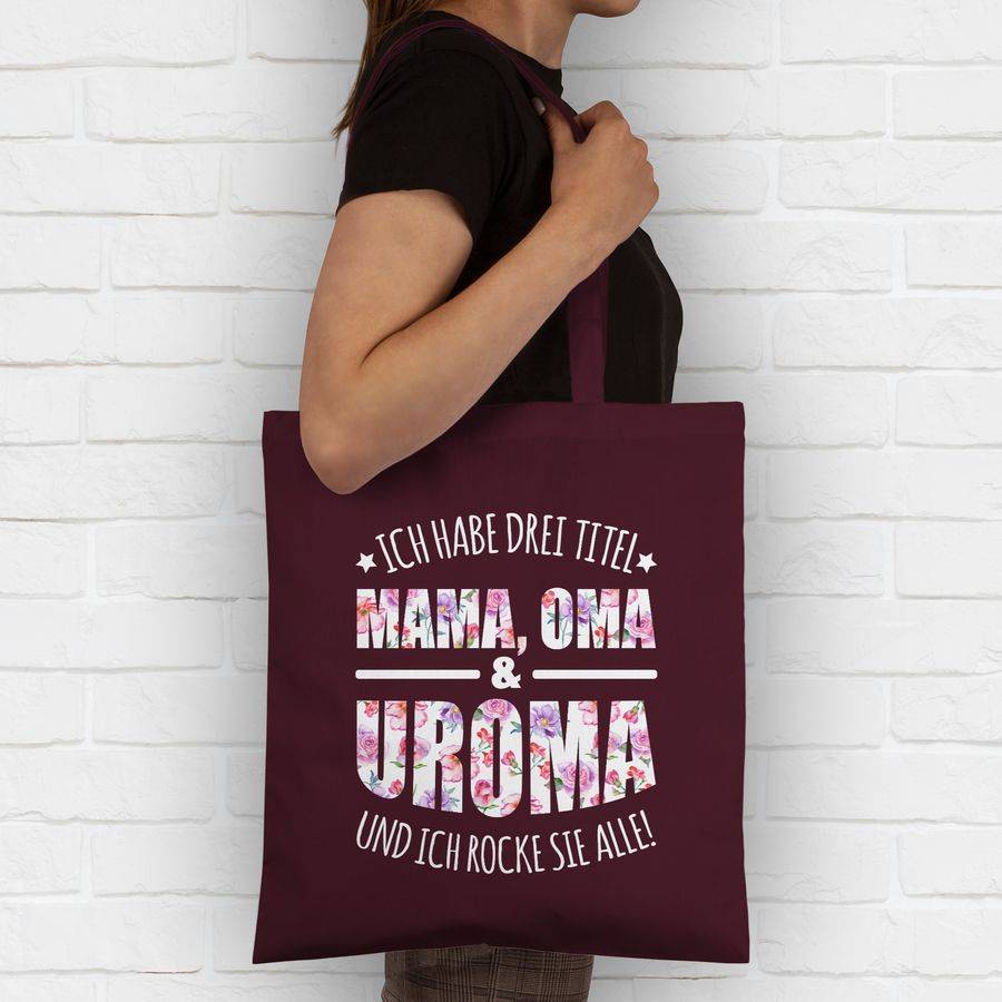 Shirtracer Ich habe drei Titel - Mama, Oma & Uroma und ich rocke sie alle!: T-Shirt Turnbeu Shirtracer Zeitlich begrenztes Angebot
