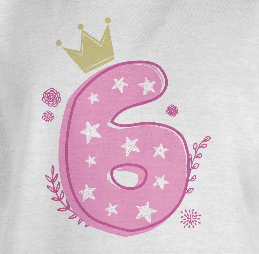 Shirtracer Sechster Mädchen Krone Sterne Shirts & Mehr Shirtracer Angebote