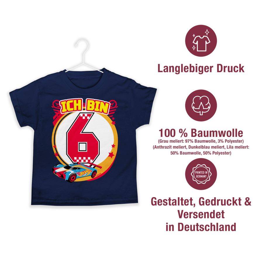 Shirtracer Ich bin 6 - Rennauto Shirts & Mehr Shirtracer Sonderangebot