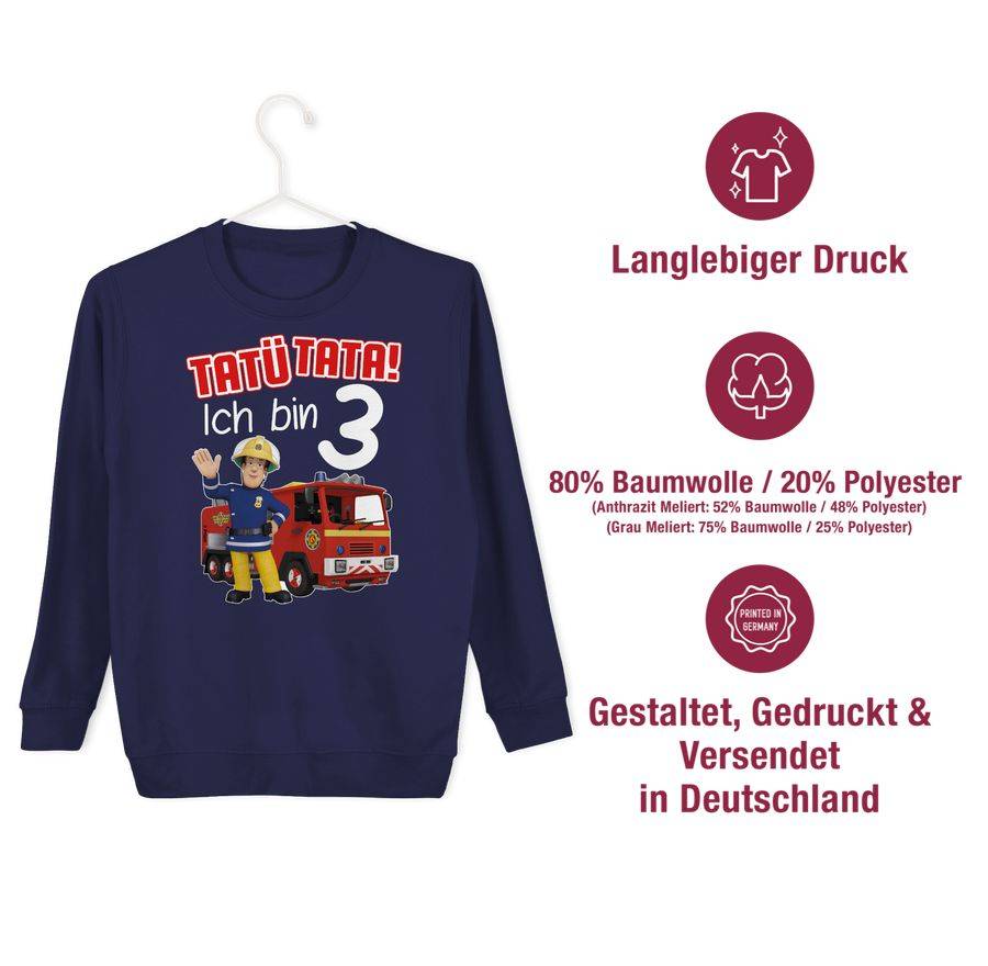 Shirtracer Tatü Tata! Ich bin 3 - rot: Tshirt Turnbeutel Shirtracer Begrenztes Angebot