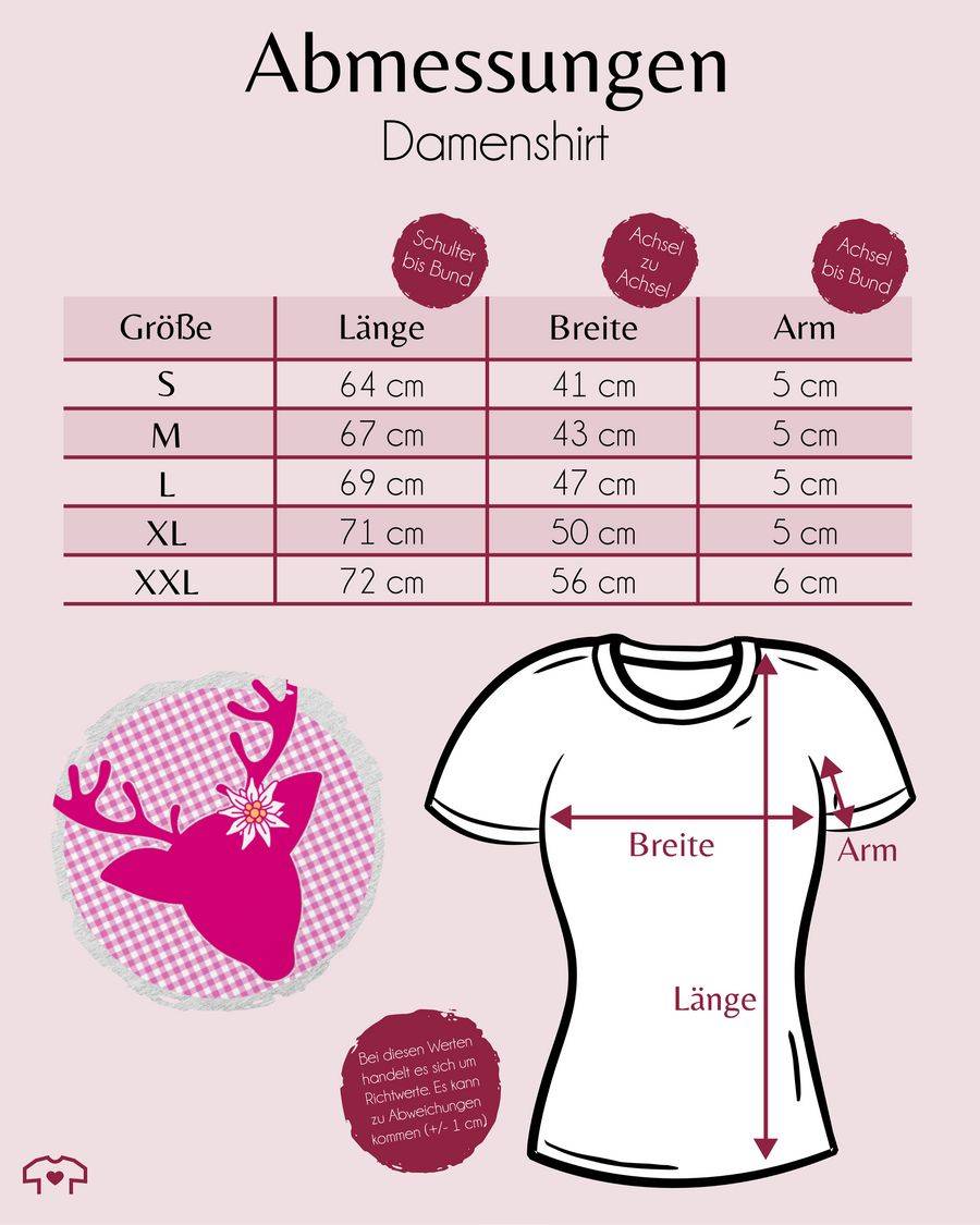 Shirtracer Oktoberfest Hirsch mit Edelweiß - Fuchsia: Tshirt Turnbeutel Shirtracer Weihnachtsangebot