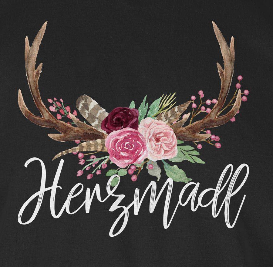 Shirtracer Herzmadl Geweih - weißer Schriftzug: Tshirt Gym Bag Shirtracer Muttertagsangebot
