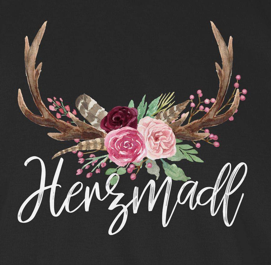 Shirtracer Herzmadl Geweih - weißer Schriftzug: Tshirt Gym Bag Shirtracer Vatertagsangebot