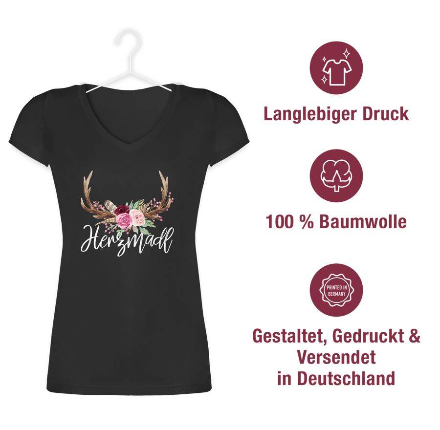 Shirtracer Herzmadl Geweih - weißer Schriftzug: Tshirt Gym Bag Shirtracer Vatertagsangebot