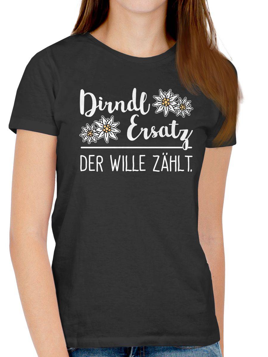 Shirtracer Dirndl Ersatz der Wille zählt - weiß Shirts & Mehr Shirtracer Top Angebot