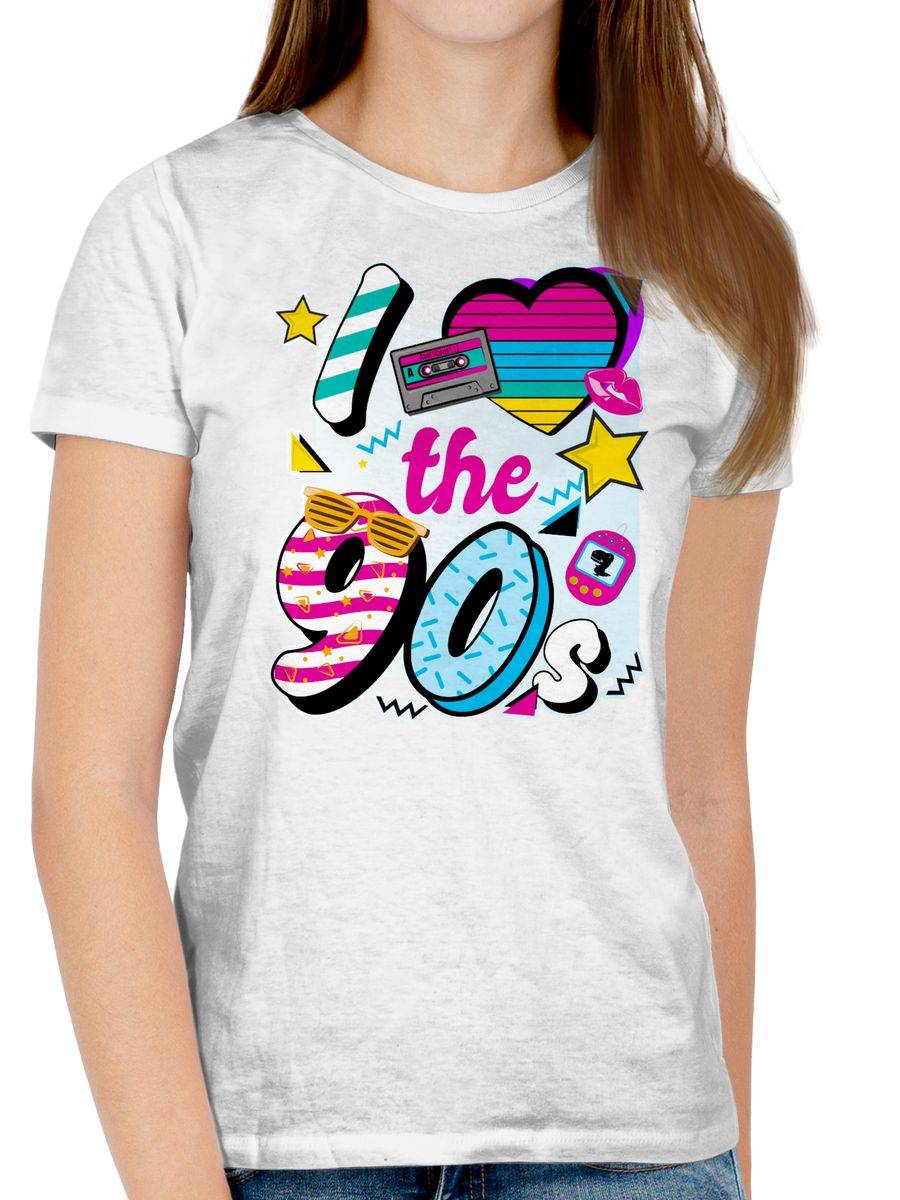 Shirtracer I love the 90s bunt: T-Shirt Turnbeutel Shirtracer Große Rabatte