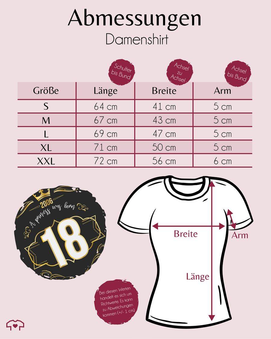 Shirtracer Achtzehnter Prinzessin Mädchen 2006 Shirts & Mehr Shirtracer Saisonale Angebote