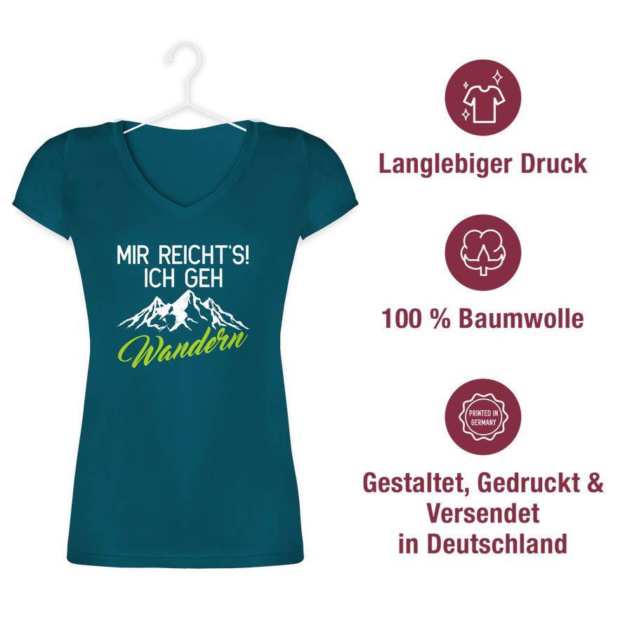 Shirtracer Mir reichts ich geh wandern weiß/grün: T-Shirt Rucksack Shirtracer Kauf eins, bekomm eins gratis