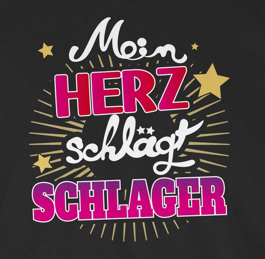 Shirtracer Mein Herz Schlager - weiß Shirts & Mehr Shirtracer Tägliche Deals